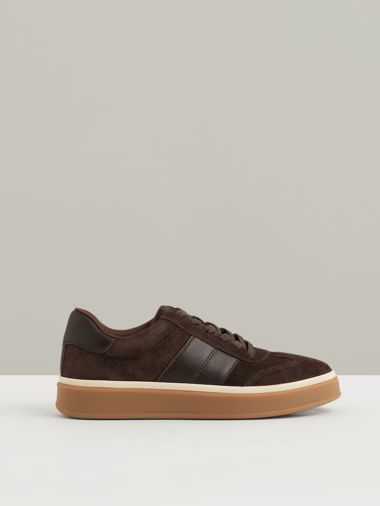 ALASTAIR-Suede Low-Top Trainers in Chocolate